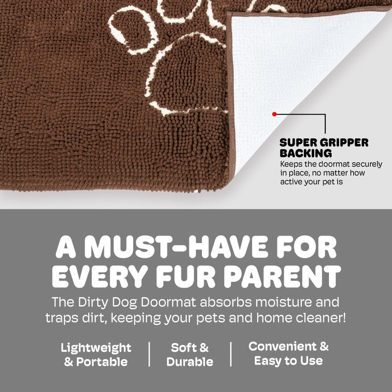 Dog Gone Smart Dirty Dog Doormat - Fast Drying Rug with Super Gripper Backing for Clean Floors - Super Absorbent and Machine Washable Mat for Muddy Paws - Almond - Image 5